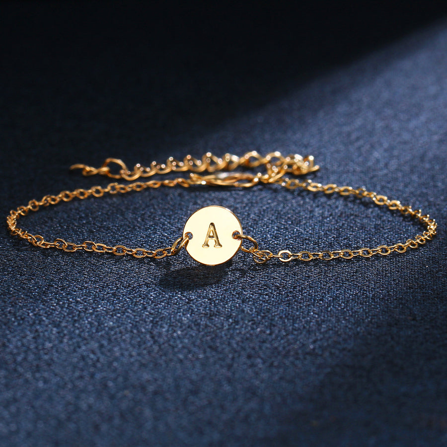 Personalized Initial Bracelet – A Meaningful Gift with Adjustable Gold-Tone Band