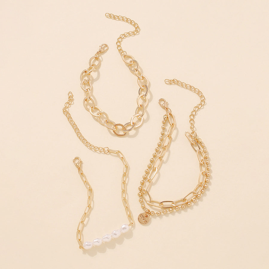 Elegant Geometric Pearl Bracelet - Vintage-Inspired Beauty for Every Occasion