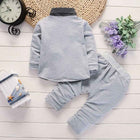 Toddler boys light grey printed 2-piece suit with polka-dot vest and bow tie