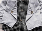 Toddler boys grey blazer with polka-dot vest and gold-button detail