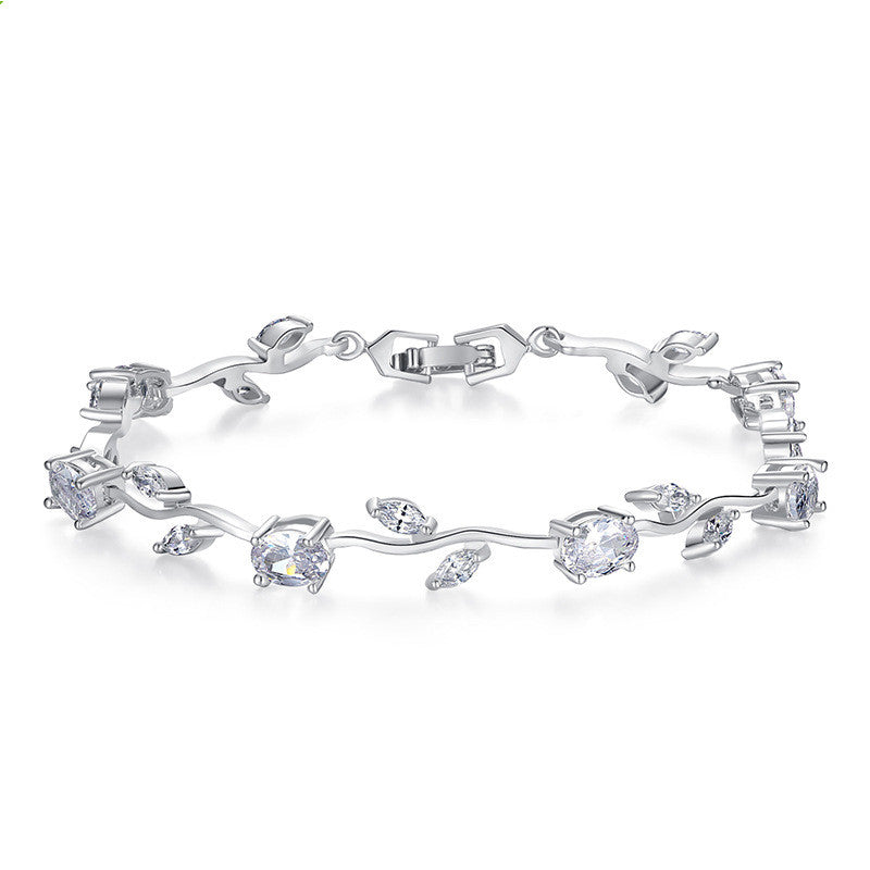 Silver-tone crystal cuff bracelet with clear stones in prong settings