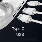 6-in-1 wireless charging station base with USB Type-C ports and connector cables