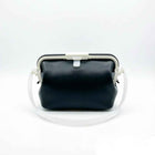 Waterproof silicone pouch in dark gray/black with flip-top clasp and shoulder strap