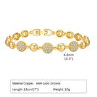 Gold-tone round crystal bead bracelet with toggle clasp