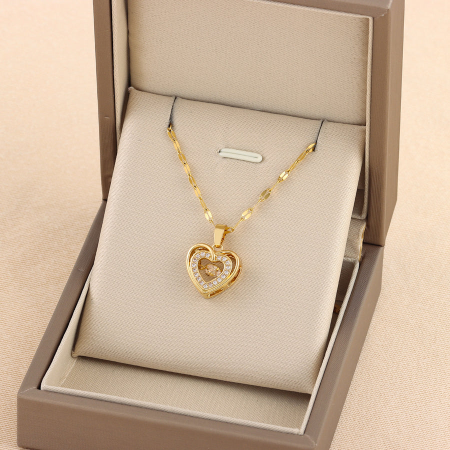Stunning Heart Pendant Necklace – Gold-Plated Elegance for Every Occasion