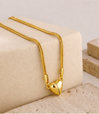 Magnetic heart necklace with gold cord and heart-shaped pendant